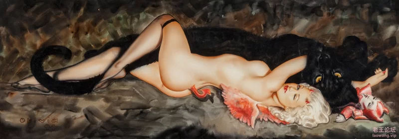 Blonde Pin-Up with Panther (Fallen Angel), 1994.jpg